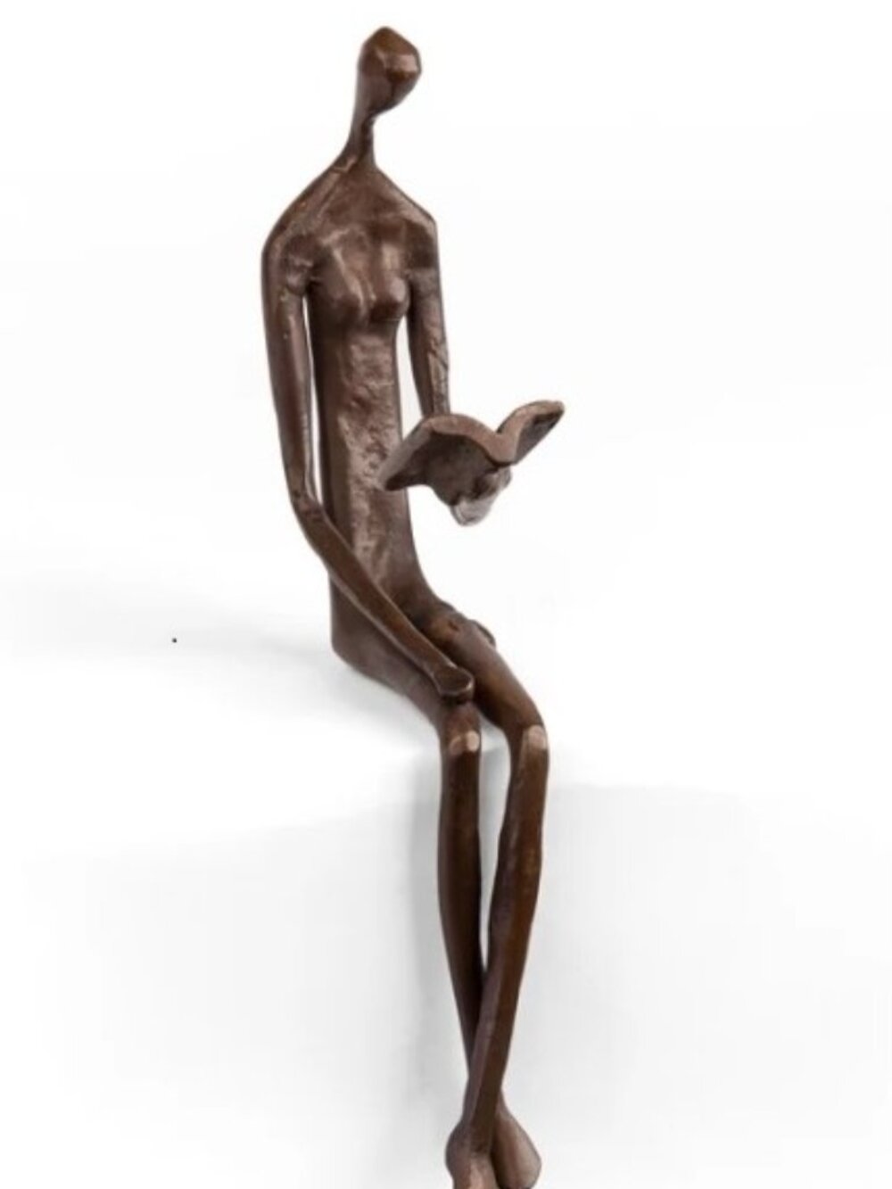 Danya B Bronze Sitting Woman Reading Sculpture – Bookshelf Decor 10”